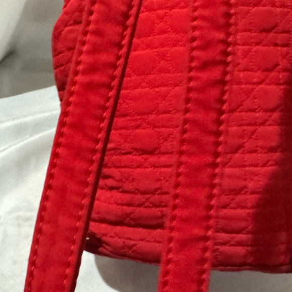 Christian Dior Women's Red Cannage Nylon Mini Drawstring Backpack - Picture 8 of 16